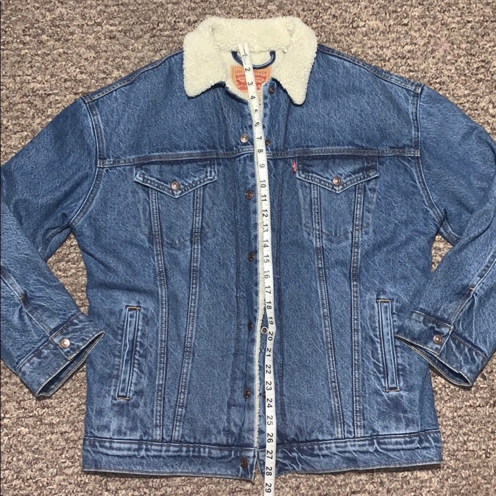 NWT Levis denim Sherpa Lined trucker jacket size S - Picture 5 of 8